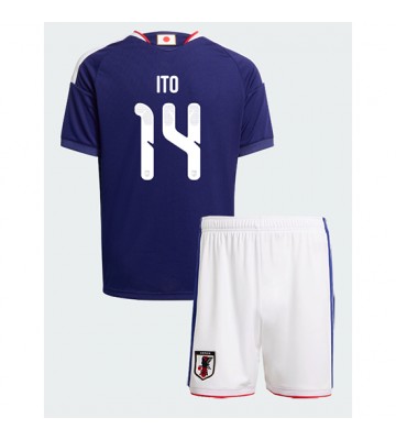 Japan Junya Ito #14 Hjemmebanetrøje Børn VM 2026 Kortærmet (+ Korte bukser)